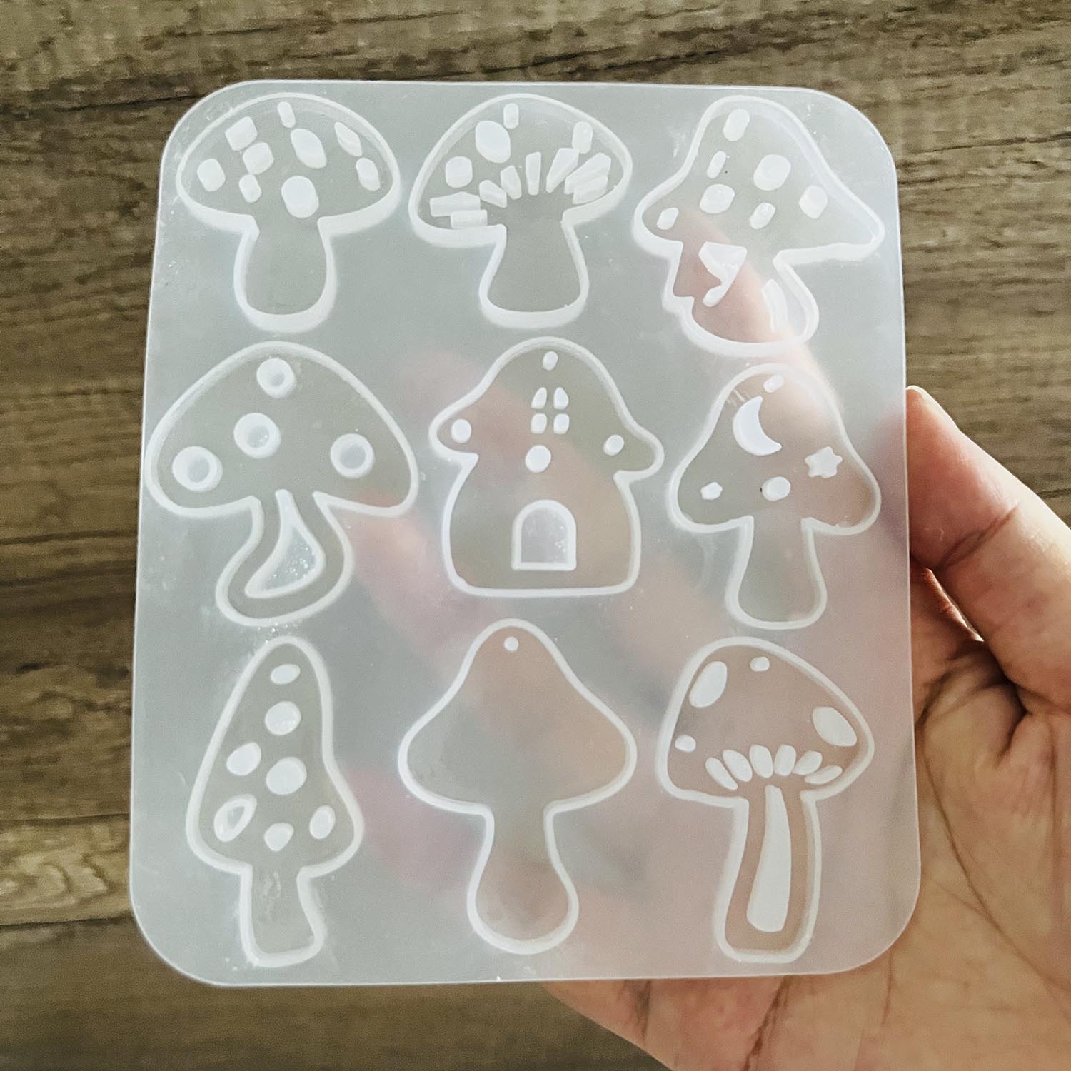 Resin Art Epoxy - Multi Style Mushrooms Earring Pendant With