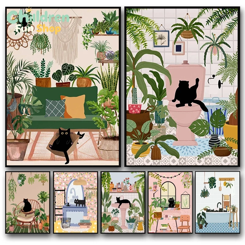 Resin Art Aesthetic - Modern Green Plants Wall Art Diamond