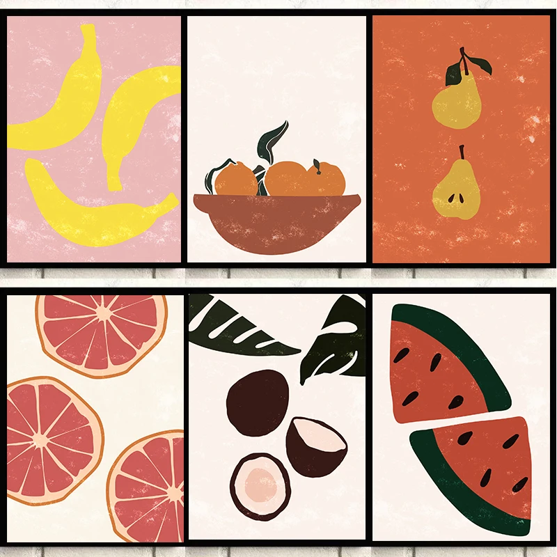 Resin Art Kitchen - Boho Cartoon Funny Kitchen Food Fruits
