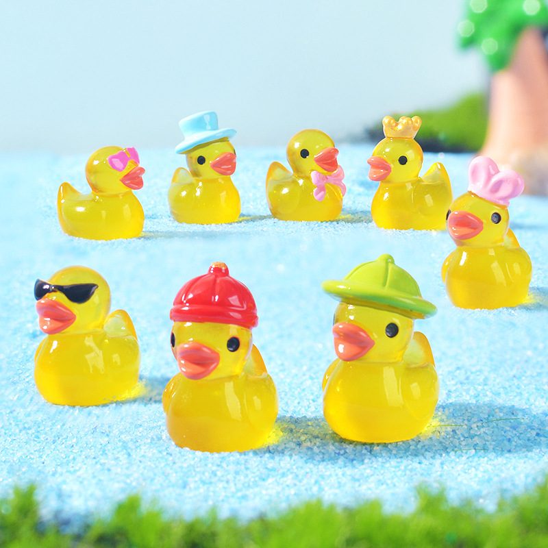 Mini Yellow Luminous Duck Orna - Resin Art Light recension och pris