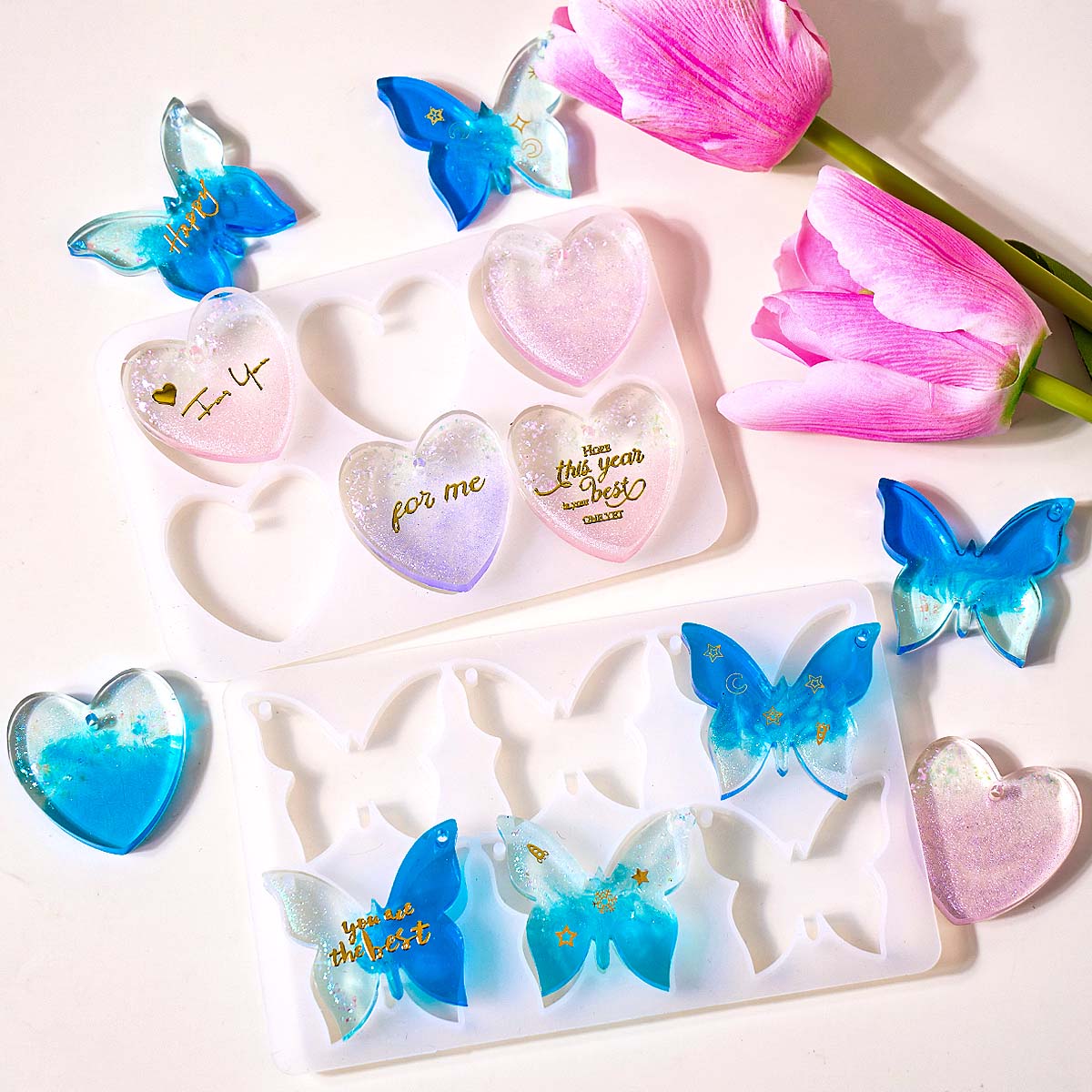 Six-hole with Holes Earring Si - Resin Art Epoxy recension och pris