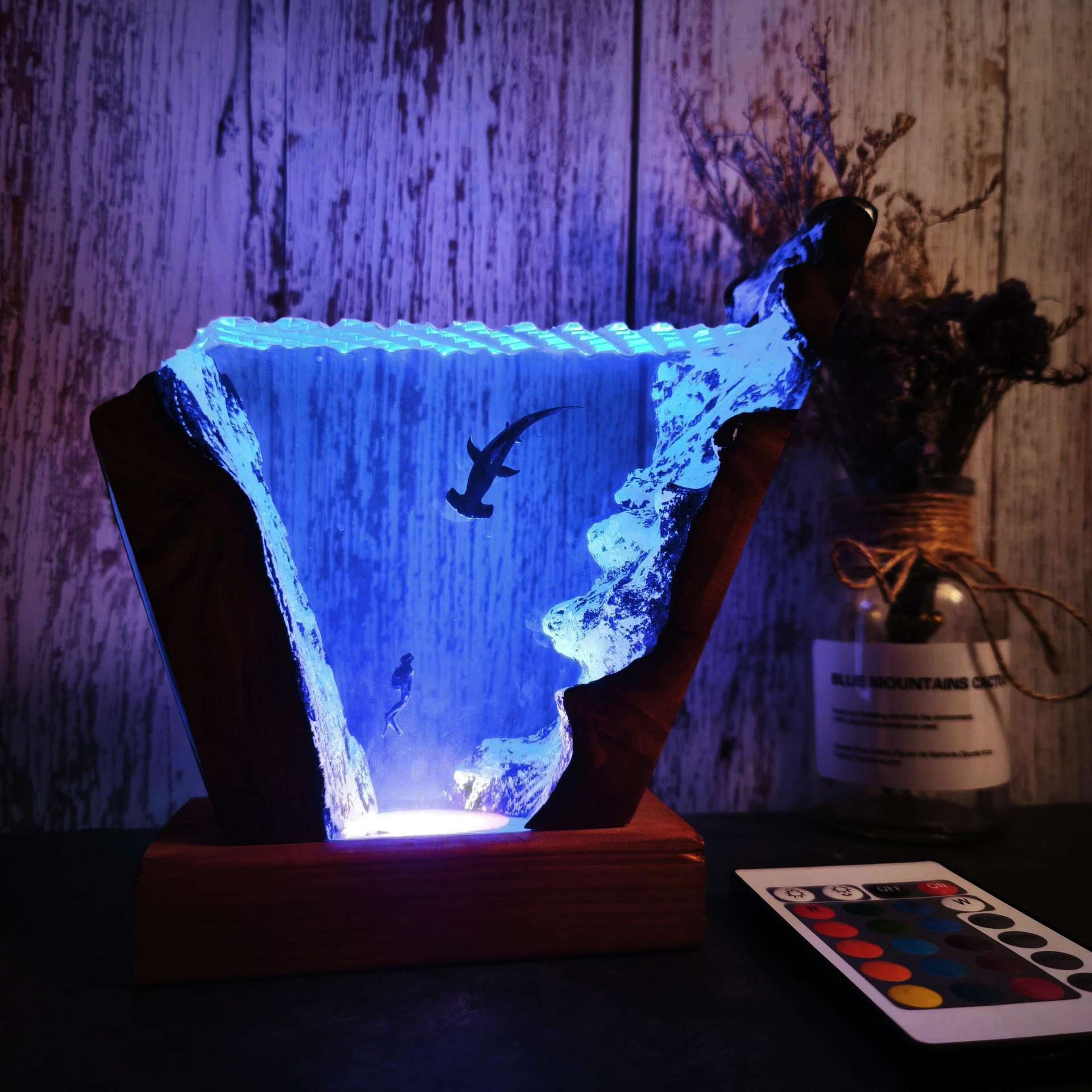 6 * 4-inch Ocean Series Diver  - Resin Art With Wood recension och pris
