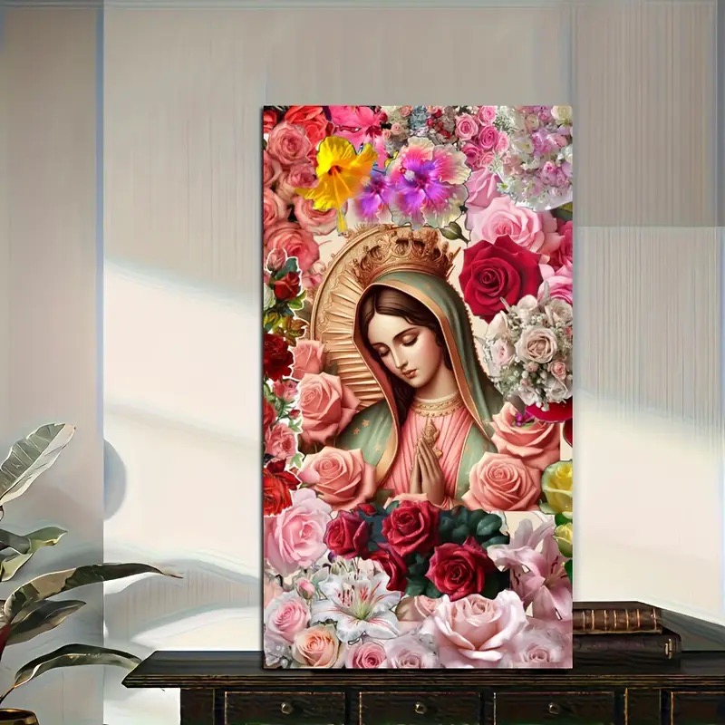 Red Rose VIrgin Mary Flower Di - Resin Art Mary recension och pris