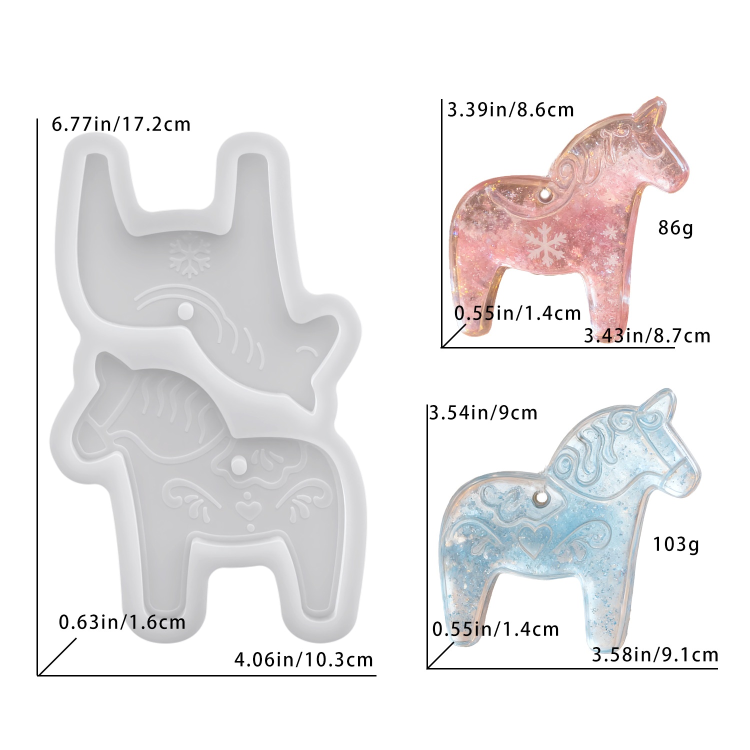 Dala Horse Silicone Molds DIY  - Resin Art Epoxy recension och pris