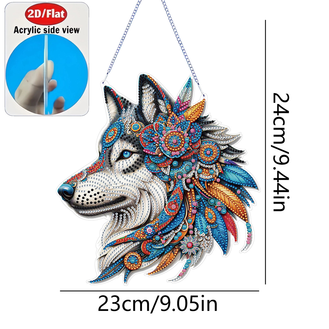 2D Flat Fantasy Color Wolf Sou - Resin Art Acrylic recension och pris