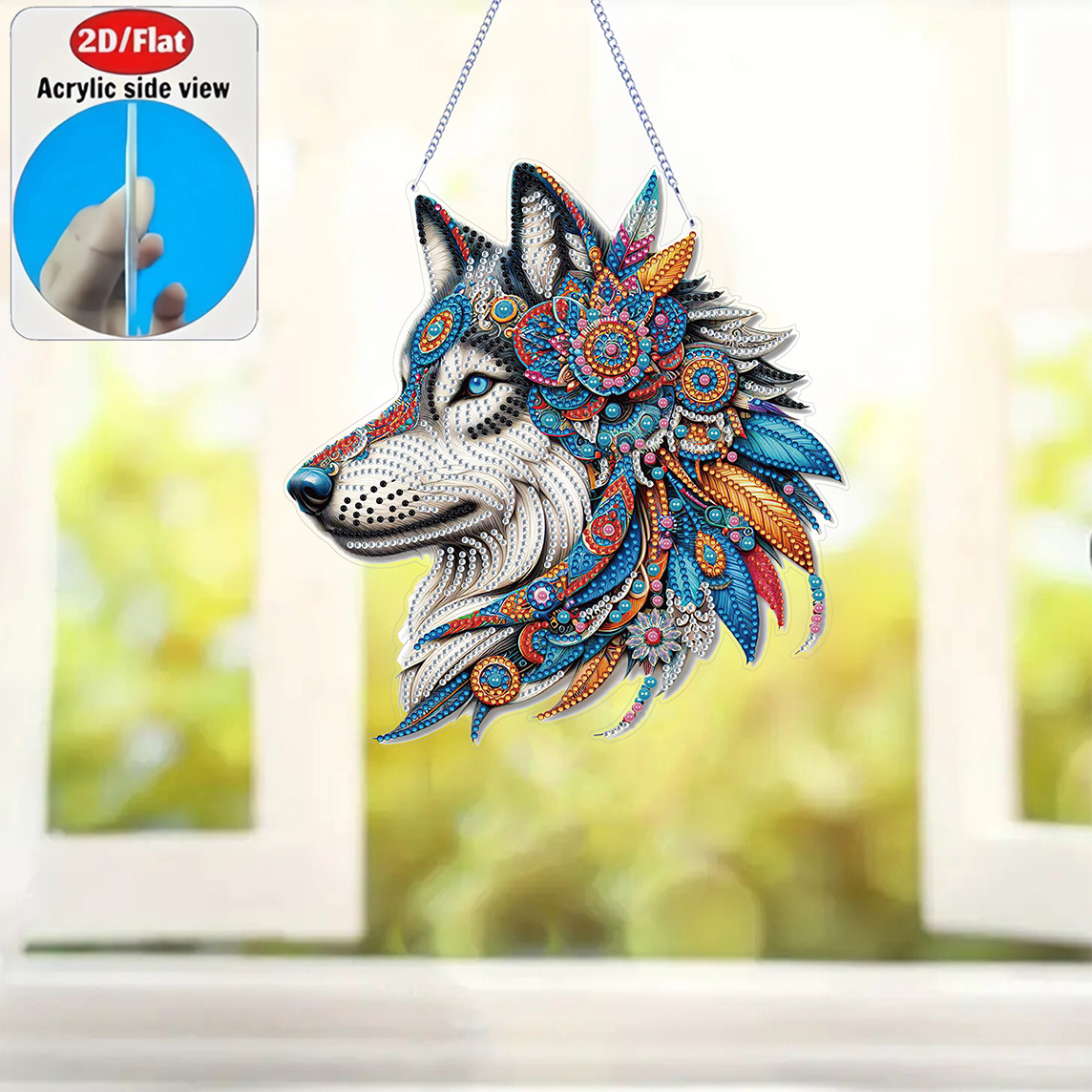 2D Flat Fantasy Color Wolf Sou - Resin Art Acrylic recension och pris