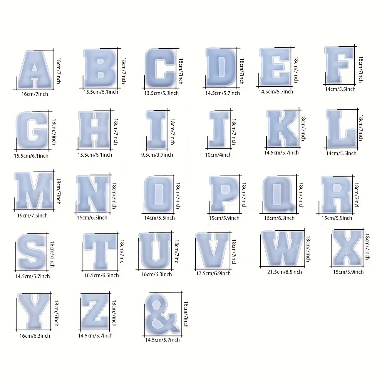 7-Inch Large Letter Resin Mold - Resin Art Epoxy recension och pris
