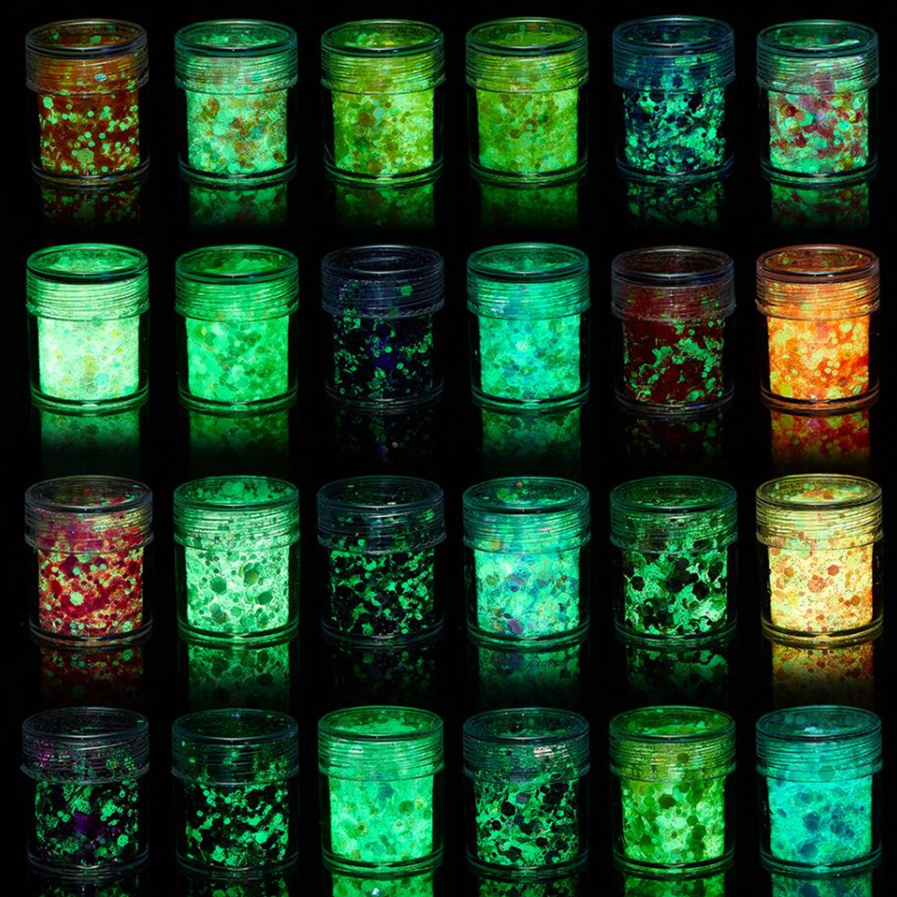 24 Colors Luminous Sequins Glo - Resin Art Light recension och pris