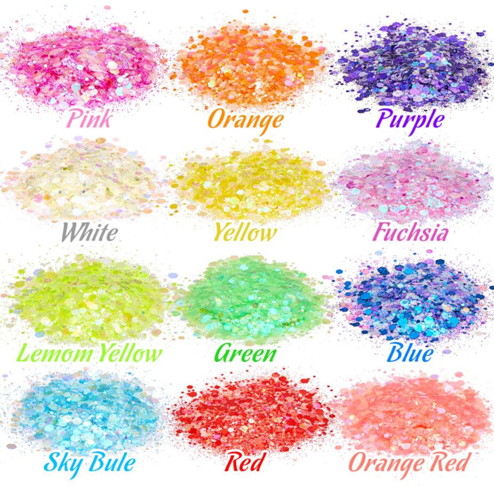 24 Colors Luminous Sequins Glo - Resin Art Light recension och pris