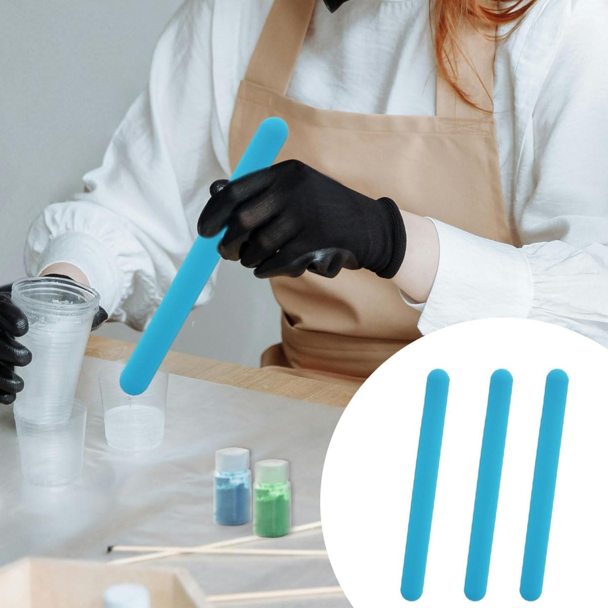 4PCS Silicone Stir Sticks, Reu - Glitter Powder Resin recension och pris